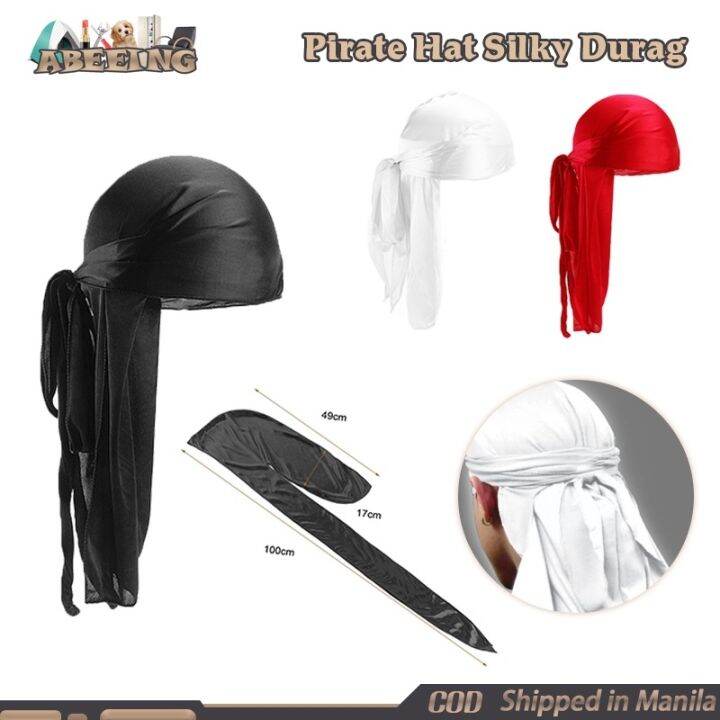 Silk Durag Long Tail, Bandana Pirate Durag, Durag Cap Men