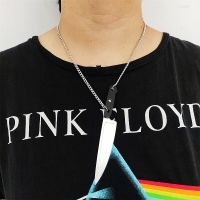 KUGUYS Punk Knife Pendant Necklace For Women Men Weapons Mirror Gold Silver Color Fashion Acrylic Jewelry Halloween Accessories