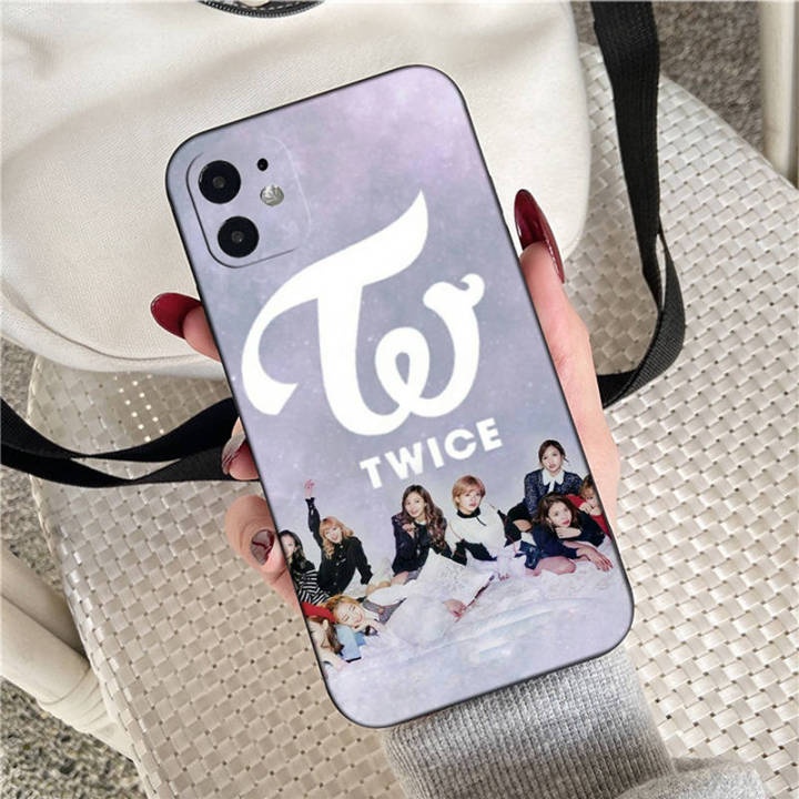 casing-หรับ-iphone-11-12-mini-x-xs-xr-pro-max-6-6s-7-8-6-7-8-plus-5-5s-se-2020-twice-girl-band-k-pop-pattern-phone-เคสโทรศัพท์-อ่อนนุ่ม-tpu-black-ปก