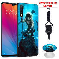 The แฟชั่นใหม่ป้องกันซิลิกาเจลนุ่มเคสโทรศัพท์เคสโทรศัพท์สำหรับ VIVO Y19(2019)/U3/Y5S/V1934A/V1941A เดียวกันรูปแบบเชือก