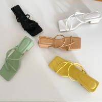 25twentyfives - Molly Strappy Sandals รองเท้าพื้นตัดส้นเหลี่ยม สไตล์เกาหลีสีสวยทุกสีสูง1.5นิ้ว