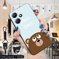 เคส PMP สำหรับ Infinix Hot 30 30i 30 Play (แหวนใส่นิ้ว + เชือกเส้นเล็ก) เคสนิ่มน่ารักแฟชั่น BelinDa Panda เคส็hello Bear สำหรับเด็กหญิงเด็กชายกันกระแทกสุดน่ารักเคสครอบโทรศัพท์ซิลิโคน TPU แบบนิ่ม