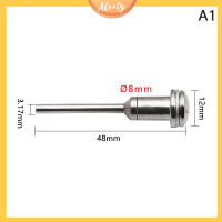 Aleaty? ส่วนต่อขยาย2ชิ้นเครื่องมือหมุน3.17มม. 6มม. ใบเลื่อยวงเดือนใบเลื่อยวงเดือนแผ่นตัดแกนสำหรับอุปกรณ์เสริมที่หมุนเหล็กความเร็วสูง