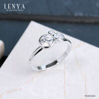 Lenya Jewelry  แหวนเงินแท้ 925 LENYA ETERNAL ชุบทองคำขาว ประดับด้วย SWAROVSKI ZIRCONIA สีขาว สวยคลาสสิค เสริมบุคลิกเพิ่มความมั่นใจ