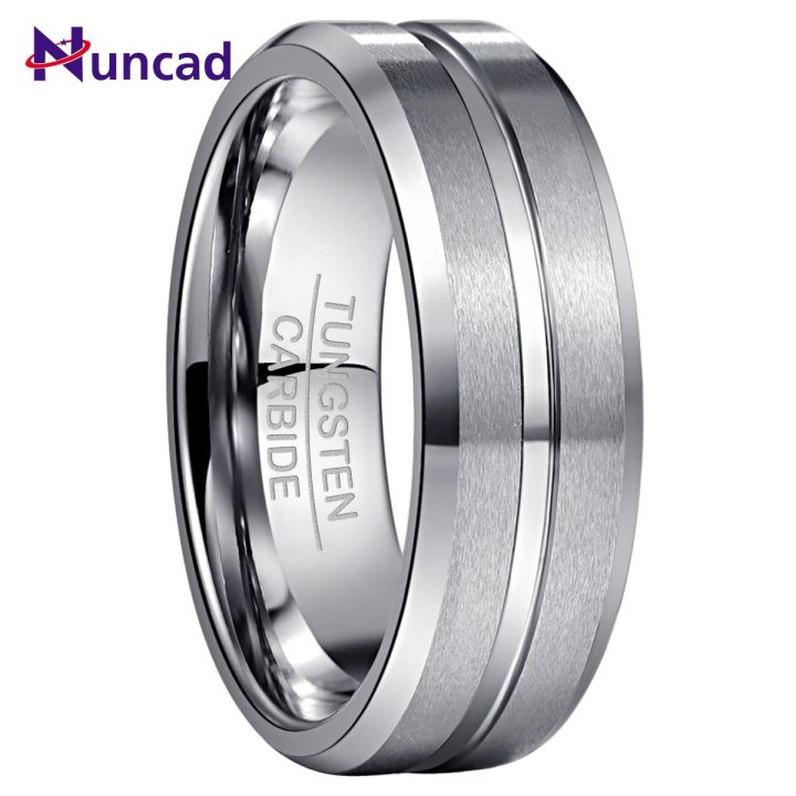 mm75-nuncad-8มิลลิเมตรทังสเตนคาร์ไบด์แหวนเอียงร่องเหล็ก-f-rosted-พื้นผิวแต่งงานวงผู้ชาย39-s-แหวนทังสเตนเหล็กแหวน-c-omfort-fit