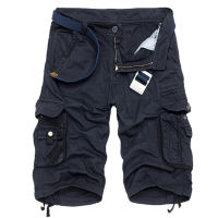 2022 Summer Mens Causal Shorts Cotton Multi Pocket Cargo Shorts Men Fashion Military Loose Solid Work Short Pants Men No Belt