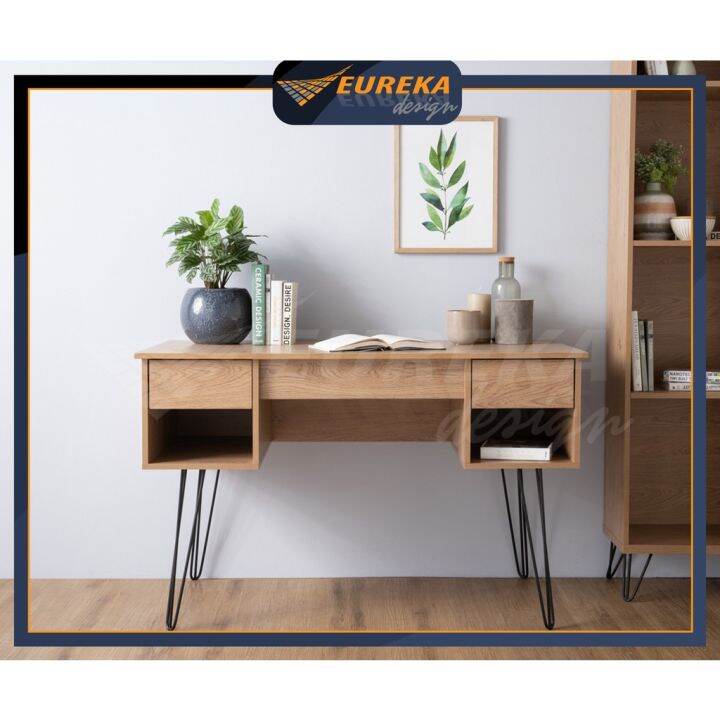 EUREKA DIY 4ft Console Table Drawer Hall Modern Wood Metal / Almari