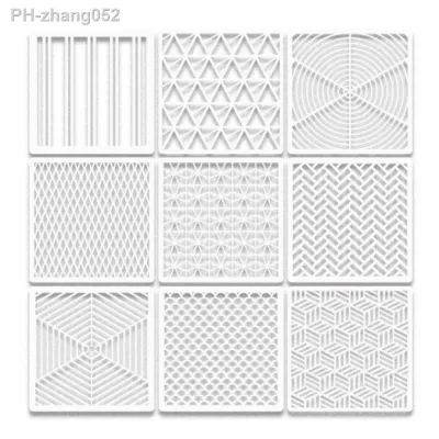 1 set Geometry Patterns Painting Template Album Diary Scrapbook DIY Coloring Embossing Stencil Wall Cake Decorative Copy Card
