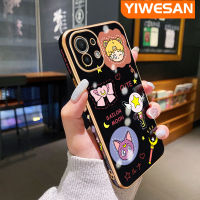 YIWESAN เคสสำหรับ Xiaomi 11 12 Lite,เคสลายการ์ตูนสาวสวยขอบสี่เหลี่ยมใหม่เคสนิ่มซิลิกาเจลกันกระแทกเคสมือถือรวมทุกเลนส์กล้องถ่ายรูปฝาครอบป้องกัน