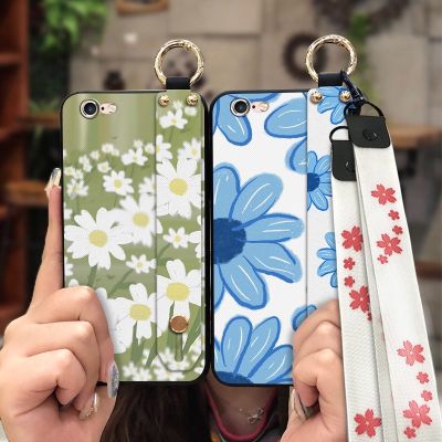 Soft Case cartoon Phone Case For iphone 6/6S Durable protective Lanyard Dirt-resistant Kickstand Wrist Strap cute ring