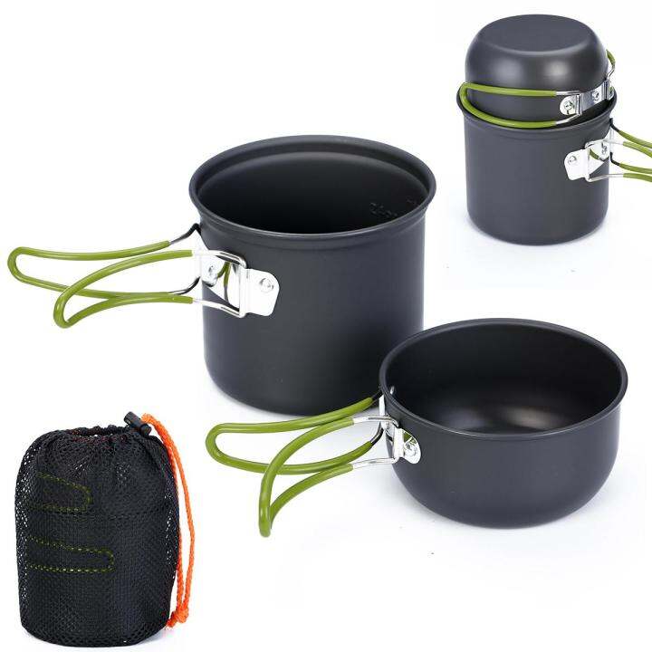 pexels-กลางแจ้ง-nonstick-camping-ชามทำอาหารเซตหม้อทำอาหารแบบพกพาชุดทำครัวสำหรับเดินป่าชุด