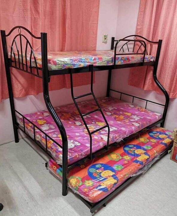 R type double deck with pull out bed and 3 pcs regular foam double size