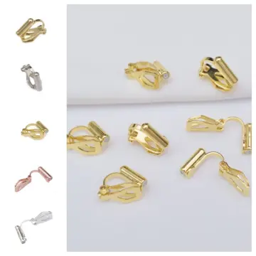 Clip-on Earrings Converter, 12pcs Imitation Pearls Non-pierced Women Earring  Component Earring Findings for Earring Making, Sliver and Gold : Amazon.in:  Jewellery