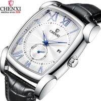 [Aishang watch industry]หรูหราย้อนยุคผู้ชายสแควร์นาฬิกา CHENXI เงินกันน้ำหนังแท้ผู้ชายนาฬิกาเลขโรมันนาฬิกาจับเวลาปฏิทินที่ไม่ซ้ำกัน