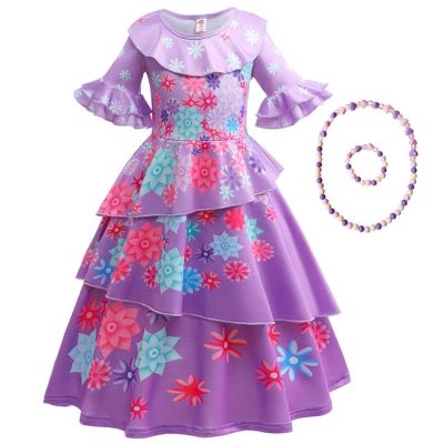 Disney Encanto Isabella Jasmine Princess Dress Anna Elsa Gown for Girls Cosplay Costumes Carnival Fancy Clothes Vestidos