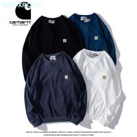 ◆ Cartcartt Carhart เสื้อสเวตเตอร์คู่ผ้าฝ้ายแบบคลาสสิกเสื้อสเวตเตอร์แบบไม่มีฮู้ดสำหรับผู้ชายและผู้หญิงเครื่องมือช่างคู่รักวิทยาลัยมีกระเป๋า