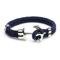 Navy anchor bracelet street fashion retro handmade men and women couple hand rope trend mens personality jewelry Charms and Charm Bracelet