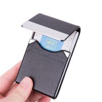 Men Women Stainless Steel PU Business Card Holder Business Card Case With Magnetic Buckle Credit Card ID Thin Storage Case Card Holders