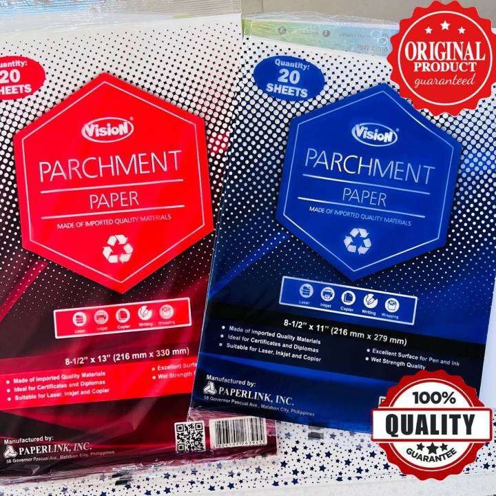 PARCHMENT PAPER VISION 85gsm LONG(8.5X13 INCHES)/SHORT (8.5X11 INCHES