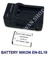 (Saving Set 1+1) EN-EL19  ENEL19 แบตเตอรี่และแท่นชาร์จสำหรับกล้องนิคอน Battery and Charger For Nikon Coolpix S32,S100,S2500,S2600,S2700,S2800,S3100,S3500,S3600,S4100,S4200,S4300,S4400,S5200,S5300,S6600,S6700,S6900 BY JAVA STORE