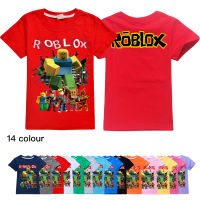 Ro Bloxs เสื้อผ้าเด็กผู้ชายเสื้อยืดแขนสั้น0000แฟชั่นผ้าคอตตอนคอมโบสำหรับฤดูร้อน