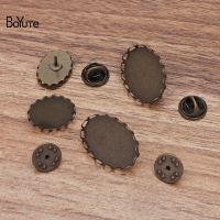 BoYuTe Custom Made (200 Sets/Lot) 13x18MM 18x25MM Blank Brooch Base with Butterfly Clasps Antique Bronze Diy Jewelry Materials