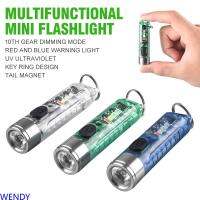 ไฟฉายไฟ LED ชาร์จ USB ได้ขนาดเล็กอเนกประสงค์พร้อมแบตสำรองในตัวขนาด260มิลลิแอมป์แบตเตอรี่ลิเธียมกันน้ำไฟฉายพกพาตะเกียงตั้งแคมป์3สีสดใส