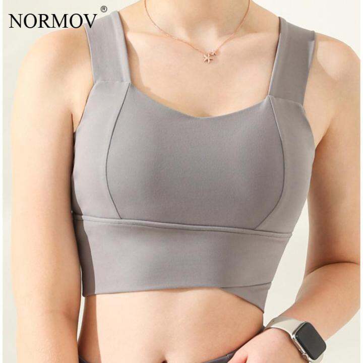 normov-fitness-bra-shockproof-breathable-push-up-sports-vest-gather-back-hollow-high-quality-asymmetrical-hem-running-bras-women