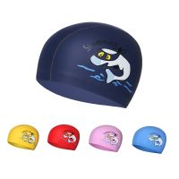 【YF】 Cartoon Swimming Cap Boys Girls PU Children Waterproof Caps Kids Swim Pool Hats Ear Protector Colorful Baby Diving Hat