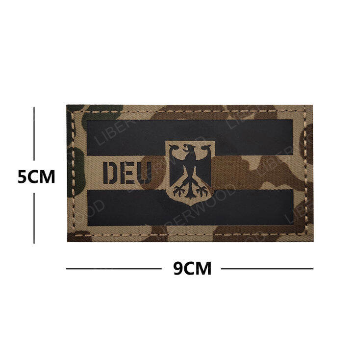 liberwood-เยอรมนี-eagle-สะท้อนแสง-deu-อินฟราเรด-ir-patch-deutschland-เยอรมันทหาร-multicam-ยุทธวิธี-badge-เสื้อผ้า-applique