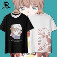 Detective Conan Haihara Ai Shinichi Amuro Toru Anime Short Sleeve Men Women Couples Loose Round Neck Clothes