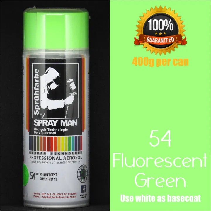 Aerosol spray paint Spray Man 54 Fluorescent Green 400ml Lazada