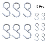 MILLIM 12Pcs พลาสติกทำจากพลาสติก S hooks ปลอดภัยและเงียบ คอยืดหยุ่น ตะขอรูปตัว S ใช้งานได้จริง บิดและล็อคได้ง่าย ตะขอแขวน S หมวกก้านตู้เสื้อผ้า