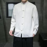 、’】【= Shirts Mens Long-Sleeved Spring And Autumn Chinese Style Mens Retro Style Trend Youth Plus Size Tang Suit Jacket Top