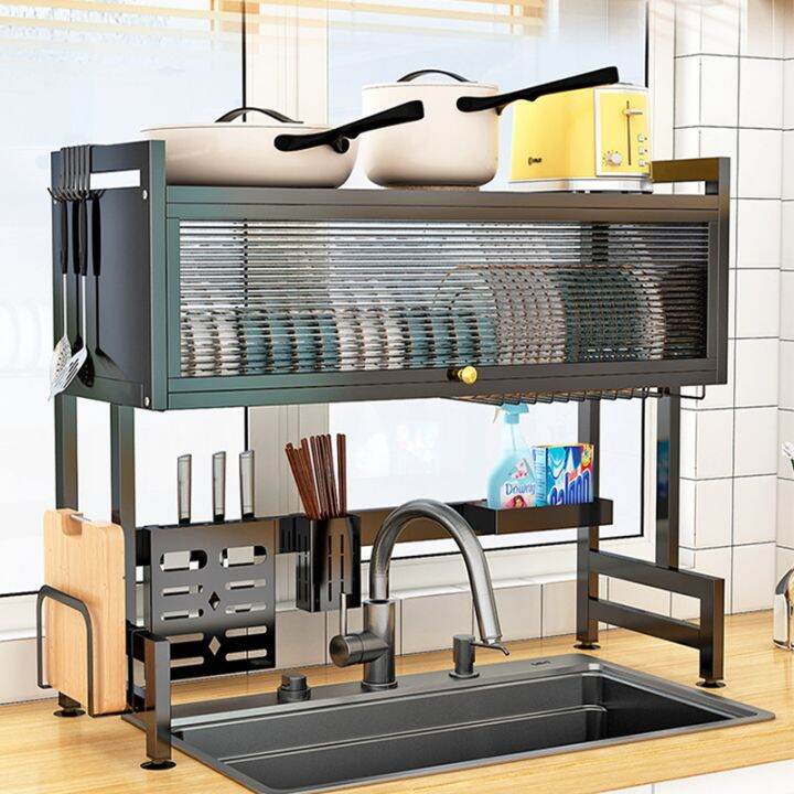 Sink Rack With Cabinet Pinggan Sinki Dish Drainer Rak Kitchen Organizer Storage Rackrak Dapur 9385