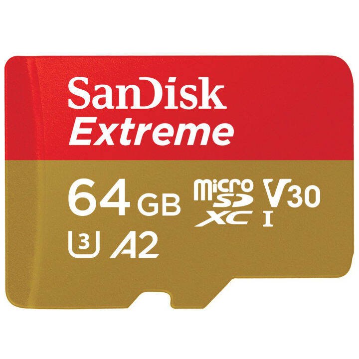 sandisk-extreme-microsdxc-card-v30-u3-a2-64gb-170mb-s-r-80mb-s-w-sdsqxah-064g-gn6gn-1-mobile-gaming-lifetime-limitedแท็บเล็ต-โทรศัพท์-มือถือ-สมาร์ทโ