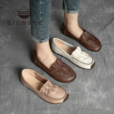 Loafers Women Mules Leather Shoes Casual Flat Shoes Korean Rubber Shoes For Women Sneakers Teenager Canvas Shoes Girls Slippers INS New 010568