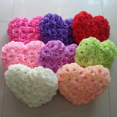 New 35*30cm Heart-shaped Rose Flower Wedding Decoration Disk Love Wedding Artificial Flower Party of setting wall decoration