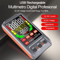 ZZOOI USB Charge Digital Multimeter Large Screen 9999 AC DC Current Voltage True RMS Auto Range Capacitance Temp Ohm Multimetre Tester