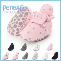 PETIBAG ชายหญิง นุ่มสบาย กันลื่น ฝ้าย สตาร์ เด็กวัยหัดเดิน รองเท้าบู๊ต First Walkers รองเท้าถุงเท้าเด็ก รองเท้าเปลเด็ก