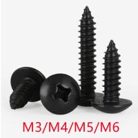 10-50pcs m3 m4 m5 m6*L steel with black  Phillips Truss Head (Cross Recessed Mushroom Head) Self Tapping Screws Nails Screws Fasteners