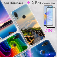 2 IN 1สำหรับ Redmi Note 7กรณีนิ่ม TPU ซิลิโคนทาสีเคสโทรศัพท์ที่มีฟิล์มกันรอยกันกระแทกโค้ง