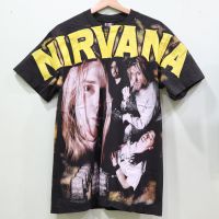 เสื้อNirvana ลายโอเวอร์ปริ้น สไตล์วินเทจ สกรีนทั้งตัว ผ้านอก เสื้อOVP เสื้อโอเวอร์ไซส์ เสื้อวงดนตรีต่างประเทศ เสื้อวงร๊อค