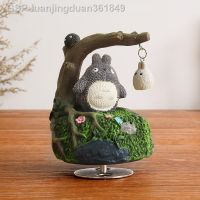 Luanjingduan361849 Totoro Sky City กล่องดนตรีเด็กแปดเหลี่ยมหมุนด้วยไม้ความคิดสร้างสรรค์เครื่องประดับคริสต์มาสวันเกิด