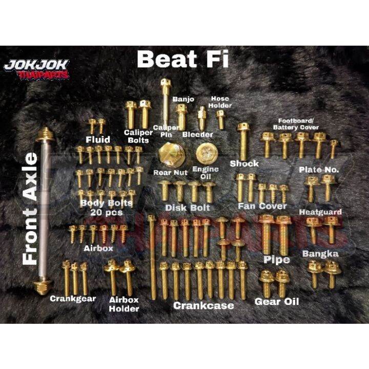 Heng Gold Bolts Set Honda Beat FI V1/V2 Lazada PH