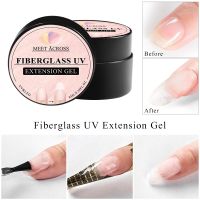 MEET ACROSS 8ml Fiber UV Gel Polish Fiberglass Extension Building Nail Gel Repair Broken Nail Soak Off UV Gel Extend Nail Tips