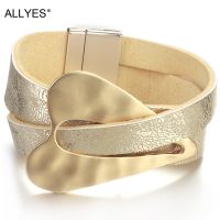 【CW】▣  ALLYES Leather for Fashion Magnetic buckle Wide Female Jewelry Couple Gifts