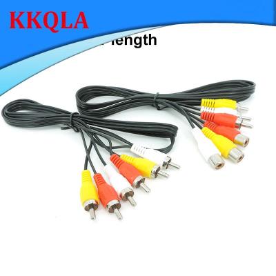 QKKQLA 3 RCA Male to 3RCA Male Female to male plug adapter extender 3 rca Connector Audio Video AV Extension Cable Plug 1M/1.5M/3Meter