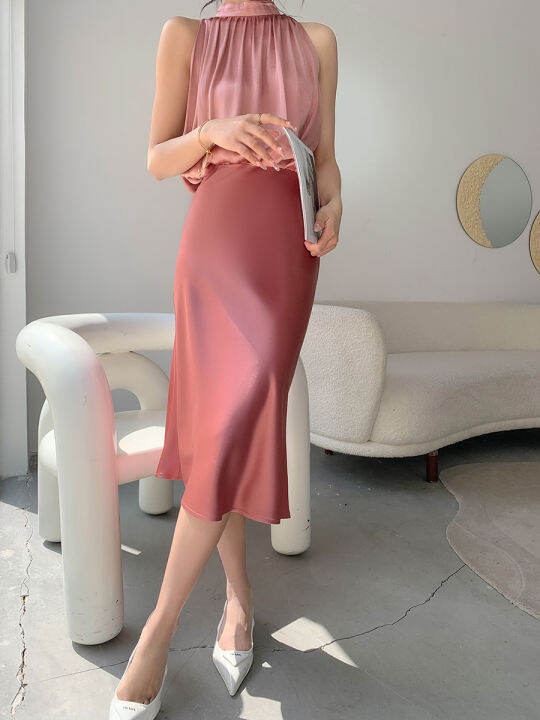 Mid length clearance satin skirts styles