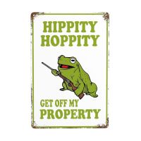 JPKIROZR Retro Green Hippity Frog ได้รับการปิดอสังหาริมทรัพย์ของฉันโปสเตอร์ป้ายโลหะดีบุกแผ่นโลหะประดับผนังบาร์ตกแต่งคาเฟ่บ้านโรงรถถ้ำคลับสวนศิลปะสติกเกอร์ตกแต่งผนังสีขาว-7-1-2 11.8นิ้ว X 7.9นิ้ว